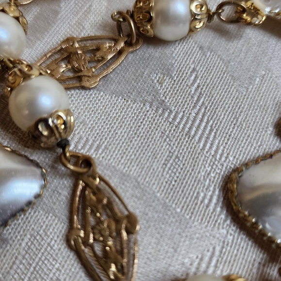 ONE-OF-A-KIND 1950s CHANEL BAROQUE PEARL & GILT FILIGREE SAUTOIR NECKLACE - Picture 15 of 17